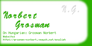 norbert grosman business card